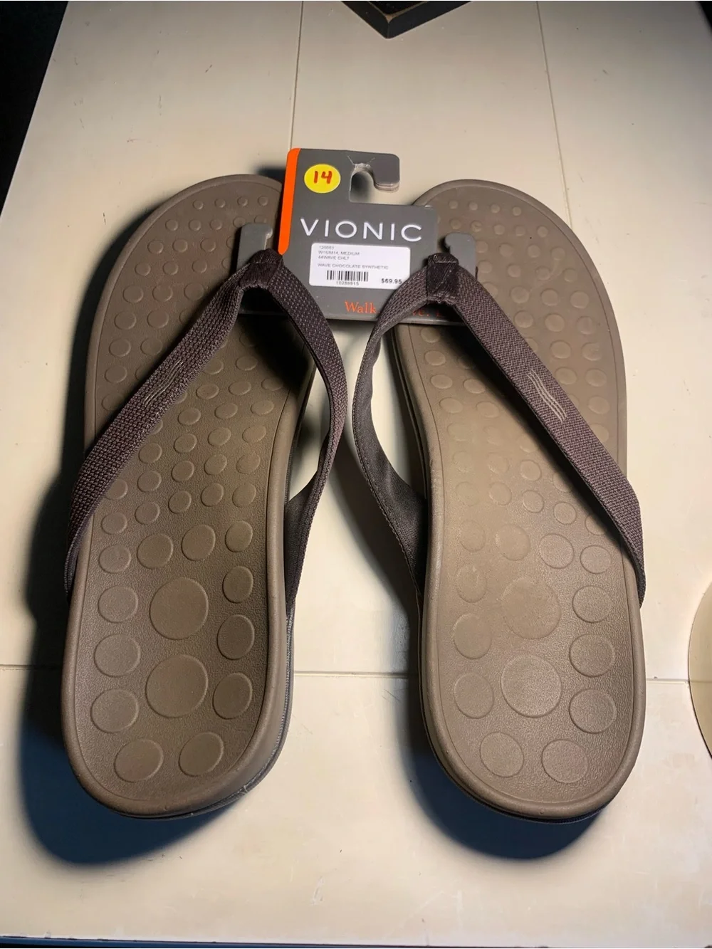 Vionic Wave Chocolate Synthetic Sandal Strap